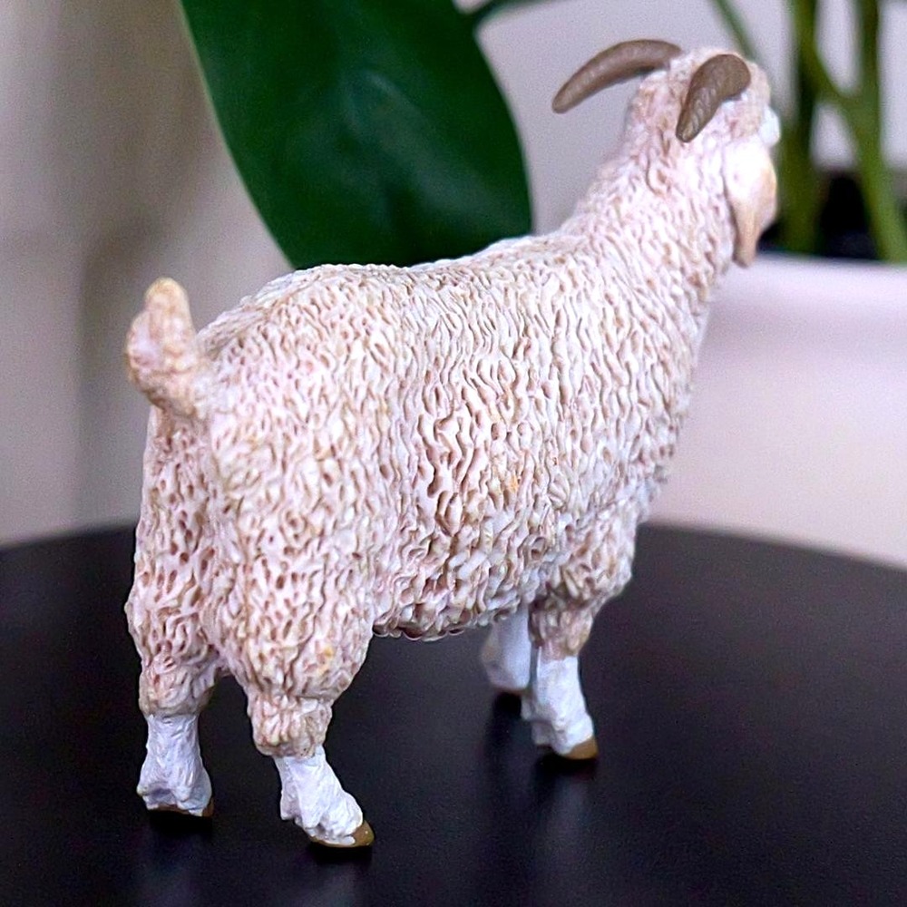 Angora Goat Farm Animal Figurine - Hand Painted Farm Animal Toy Action Figure - Picture 8 of 15